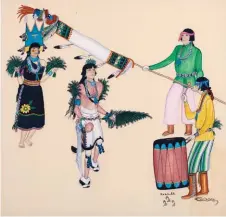  ??  ?? 4. Tonita Peña (Quah Ah) (San Ildefonso/cochiti,
1893-1949), Cochiti Corn Dance, early 1930s, watercolor on paper, 21 x 21"
