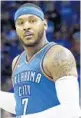  ?? AP FILE ?? The Oklahoma City Thunder, facing a massive luxury tax bill, may buy out forward Carmelo Anthony’s final year of his deal.