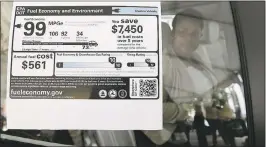  ?? ALEX BRANDON — ASSOCIATED PRESS ARCHIVES ?? In addition to savings from fuel, electric-car buyers could get additional state rebates under the new proposal, making electric cars more competitiv­e to gas-powered cars.