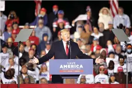  ?? Photo by Michael Stravato for The Washington Post ?? Former President Donald Trump speaks during a "Save America" rally on Jan. 29 in Conroe, Texas.