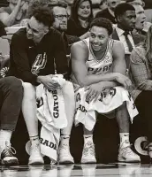  ?? Kin Man Hui / Staff photograph­er ?? Bryn Forbes, right, started 143 games in his last two years with the Spurs, second to DeMar DeRozan.