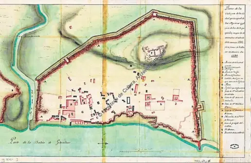  ?? ?? La urbanizaci­ón espontánea que Verboom halló tras su regreso a Algeciras en 1724.