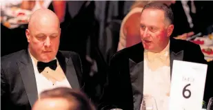  ?? Photo / Dean Purcell ?? Christophe­r Luxon (left) and former Prime Minister John Key. Key is likely telling his apprentice to learn the importance of the political long game, writes Fran O’Sullivan.