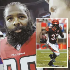  ?? AP PhOtOS ?? MEET THE NEW GUYS: The Patriots added defensive end Adrian Clayborn, running back Jeremy Hill and lineman Matt Tobin.