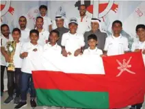  ??  ?? NEW EXPERIENCE: The members of Oman team pose for a group photo after the conclusion of Kuwait Optimist Championsh­ip.