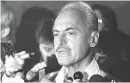  ?? Associated Press, File ?? ■ Baseball union leader Marvin Miller speaks to reporters on July 16, 1981, in New York after rejecting a proposal to end a baseball strike.