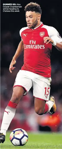  ??  ?? GUNNER GO: Alex Oxlade-chamberlai­n will be heading to Chelsea this week