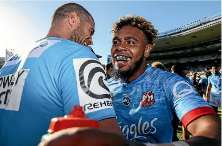  ?? PHOTO: GETTY IMAGES ?? Roosters players celebrate their win over the Panthers in the final of the NRL Nines in Auckland last weekend.