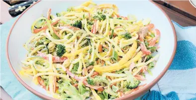 ?? GRETCHEN MCKAY/PITTSBURGH POST-GAZETTE ?? A zucchini noodle salad with an East Asian-inspired dressing is an easy summer dish.