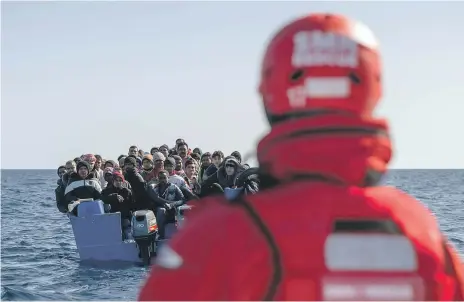  ?? AFP ?? Migrants rescued by the Libyan coastguard are often taken to squalid detention centres