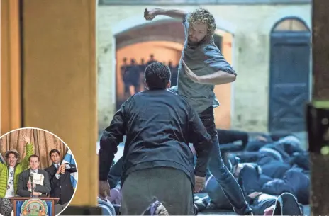  ?? MYLES ARONOWITZ,NETFLIX ?? Daniel Rand (Finn Jones) kicks a lot of butt in Marvel’s Iron Fist.