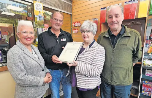  ?? ?? Decades of service Agnes Magowan, Scott Morrison, Marion Fellows MP and David Robb