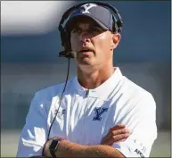  ?? Icon Sportswire via Getty Images ?? Yale coach Tony Reno during a 2019 game against Holy Cross. His son, Dante, has committed to play football at South Carolina.