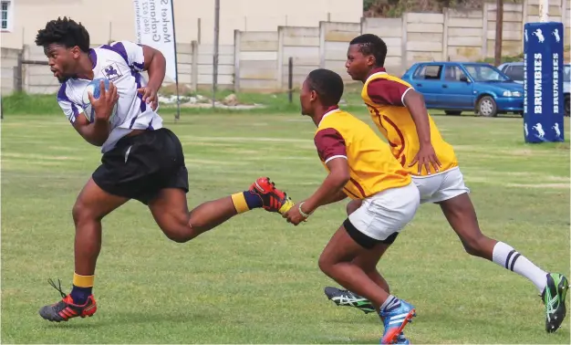  ?? Photo: Stephen Penney ?? Team Cellotape were crowned champions of the weekends Sedru Friendship Cup 10’s rugby tournament. Here Team Cellotape, in white tops, are seen against JozaKings.