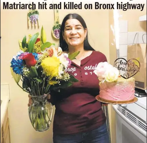  ?? ?? Milagros Collazo-Rios, 67, who was struck and killed by a minivan as she crossed Jerome Ave. in the Bronx on Sunday morning. She leaves behind a devastated family who remembered her for her strength, love and amazing meals.