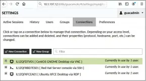  ??  ?? Figure 2: Connection entries spanning VNC, SSH and RDP.