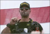  ?? ALLISON DINNER — THE ASSOCIATED PRESS FILE ?? Proud Boys leader Henry “Enrique” Tarrio wears a hat that says “The War Boys” during a rally in Portland, Ore., on Sept. 26, 2020.