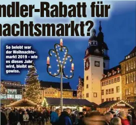  ??  ?? So belebt war der Weihnachts­markt 2019 - wie es dieses Jahr wird, bleibt ungewiss.