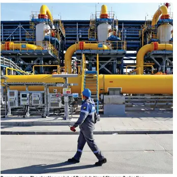  ?? ?? Pump action: The starting point of Russia’s Nord Stream 2 pipeline