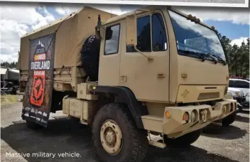  ??  ?? Massive military vehicle.
