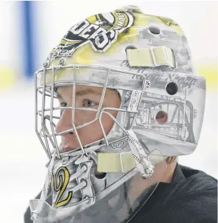  ?? JASON MALLOY • THE GUARDIAN ?? Teams don’t win without great goaltendin­g, and the Charlottet­own Islanders have one of the best in Colten Ellis.