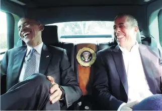  ??  ?? When he was president, Barack Obama appeared on a webisode of Comedians in Cars Getting Coffee with Jerry Seinfeld. Coffee “gets people talking. You have coffee, and, for some reason, it makes you talk a lot,” Seinfeld says.