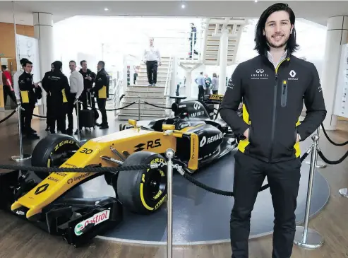  ?? JIL MCINTOSH / DRIVING. CA ?? UWO student Matthew Crossan of London, Ont., at the Infiniti European Technical Centre in Cranfield, England.