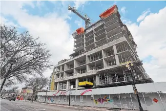  ?? BARRY GRAY THE HAMILTON SPECTATOR FILE PHOTO ?? Burlington Mayor Marianne Meed Ward hopes that new home constructi­on, like these condos on Brant Street, will help deliver new revenue to the city.