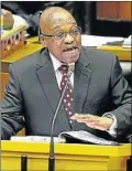  ??  ?? ON PODIUM: President Jacob Zuma addresses the National Assembly