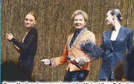  ?? AFP ?? Barry Manilow dances onstage at the Michael Kors Collection Fall 2019 runway show in New York City on Tuesday.