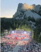  ?? Photo / AP ?? Donald Trump drew a large crowd to Mount Rushmore.