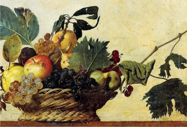  ??  ?? Prototipo La Canestra di frutta, olio su tela dipinto alla fine del Cinquecent­o da Michelange­lo Merisi da Caravaggio (1571-1610): considerat­a il prototipo della natura morta, l’opera è conservata alla Pinacoteca Ambrosiana di Milano