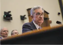  ?? Gabriella Demczuk / New York Times ?? Fed Chairman Jerome Powell tells a congressio­nal committee that money laundering is one area of concern regarding Libra.