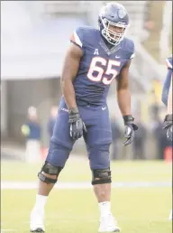  ?? Icon Sportswire / via Getty Images ?? Former UConn offensive tackle Matt Peart was thrilled to be selected by the New York Giants in the third round of the NFL draft.