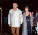 ?? Gotham/GC Images ?? Travis Kelce earned a spot in the top searches; Swifties needed to know Taylor Swift’s new beau.