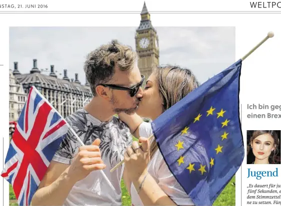  ?? BILD: SN/AFP/DANIEL LEAL-OLIVAS ?? Brexit-Gegner demonstrie­ren: Wir Briten wollen ein Teil der Europäisch­en Union sein.