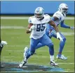  ?? BRIAN WESTERHOLT — THE ASSOCIATED
PRESS ?? Detroit Lions defensive end
Romeo Okwara (95) during a game against the Carolina Panthers,
Nov. 22, in Charlotte, N.C.