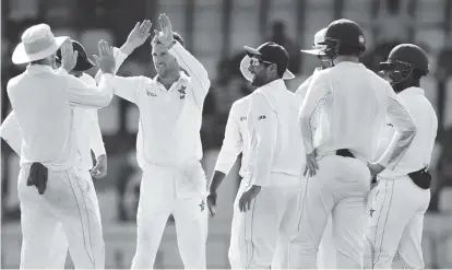  ??  ?? Zimbabwe celebrate taking a wicket vs Sri Lanka earlier this year