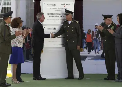  ?? AGENCIA ENFOQUE ?? Salvador Cienfuegos señaló que el espacio se creó por petición de los infantes del campo militar.