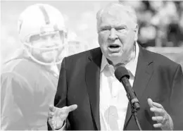  ?? AP FILE ?? John Madden, who carved out a legendary career in broadcasti­ng after retiring as a Super Bowl-winning coach, died Tuesday at age 85.