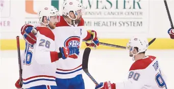  ??  ?? Shea Weber, Jeff Petry (26) et Tomas Tatar (90). – Archives