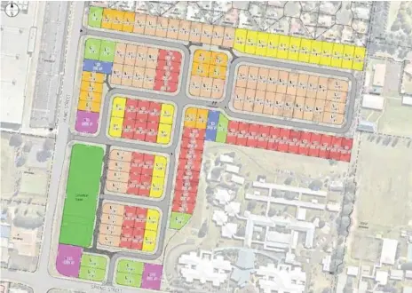  ??  ?? SPLIT: A proposal for the Catholic Church's subdivisio­n of its land in Hume Street.