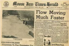  ?? ?? The Thursday, April 18, 1974 Times-Herald predicted a water flow rate several times what the city’s channels could handle