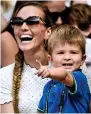  ?? REX ?? Dad’s it: Djokovic’s son Stefan and wife Jelena