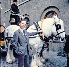  ?? ?? Whitbread with dray horses at Chiswell Street, once the site of the world’s largest brewery