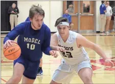  ?? Jeremy Stewart, File ?? Model’s Jared Bomer (10) scored 17 points to help carry the Blue Devils to the second round of the Class AA state playoffs in a win against Callaway on Saturday.