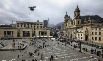  ?? Photograph: Ivan Valencia/Associated Press ?? An art installati­on in Bogotá, Colombia, shows the names of activists killed in 2019.