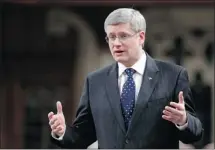  ?? Chris Wattie, Reuters ?? Prime Minister Stephen Harper, speaking at the House of Commons in Ottawa on Wednesday, announced to support an NDP motion calling for legislatio­n to provide strengthen­ed powers to Elections Canada.