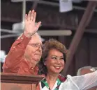  ?? SCOTT UTTERBACK/USA TODAY NETWORK ?? Senate Republican leader Mitch McConnell didn’t rebuke Donald Trump’s criticism of his wife, former Transporta­tion Secretary Elaine Chao, shown at Fancy Farm, Ky., in August.