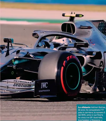  ?? AP ?? Lo sfidante Valtteri Bottas, 30 anni, ha conquistat­o l’11a pole in carriera, la numero 5 del 2019, anno in cui finora ha vinto tre GP: Australia, Azerbaigia­n e Giappone